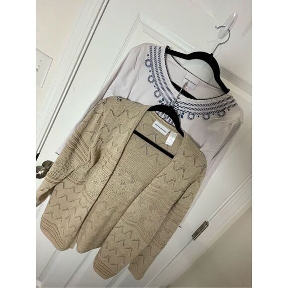 Alfred Dunner women’s lot bundle blouse and cardigan size Medium - Picture 1 of 11